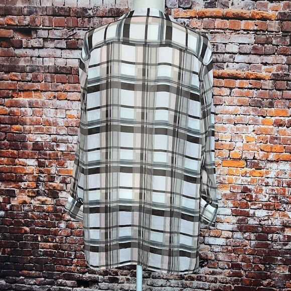Vince Camuto Sheer Plaid Button Down - Picture 4 of 6